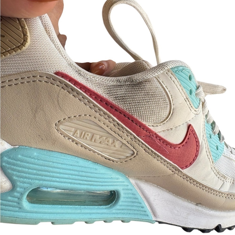 Nike Air Max 90 'Sail/Copa/Rattan/ Archaeo Pink' Size Women's 8 preloved - Picture 12 of 12